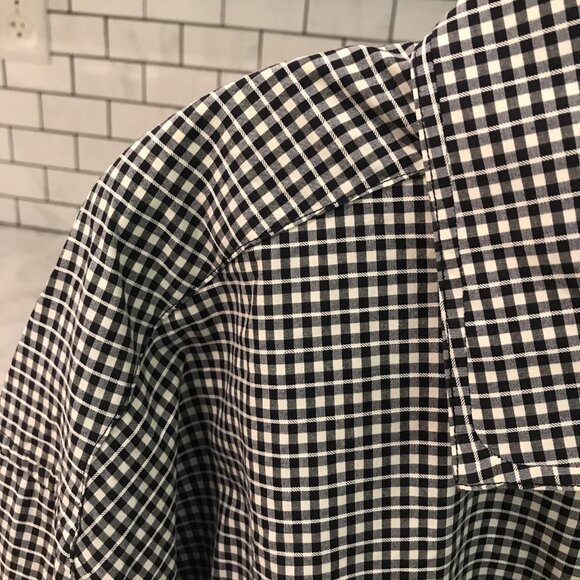 Robert Graham Shirt Mens 3XL Black White Check Classic Long Sleeve Flip Cuff - Picture 3 of 12